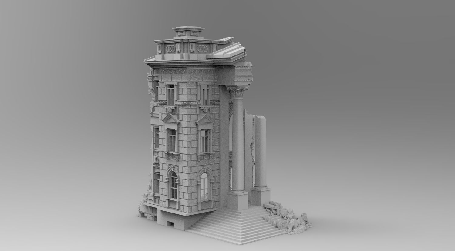 City Scatter 1 , stl file WW2, Modern Warfare , Apocalypse