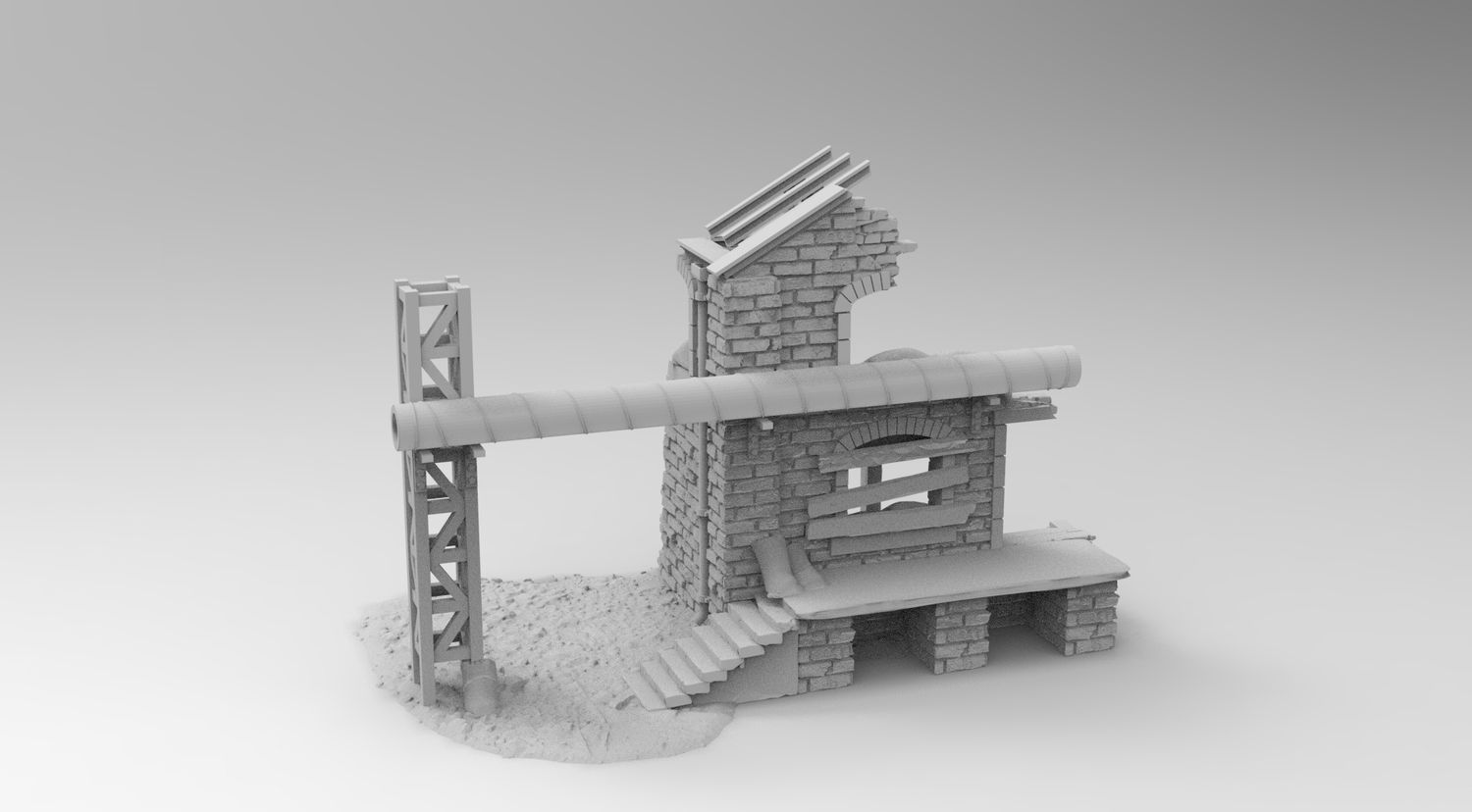 Factory Scatter 9 , stl file WW2, Modern Warfare , Apocalypse