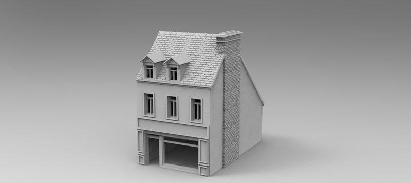 Carentan Crossroads Building 14 , stl file WW2, Modern Warfare