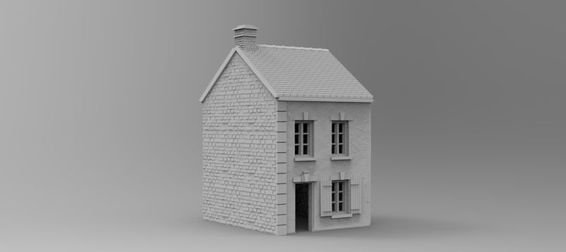 Carentan Crossroads Building 10 , stl file WW2, Modern Warfare
