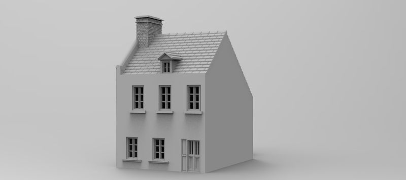 Carentan Crossroads Building 5 , stl file WW2, Modern Warfare