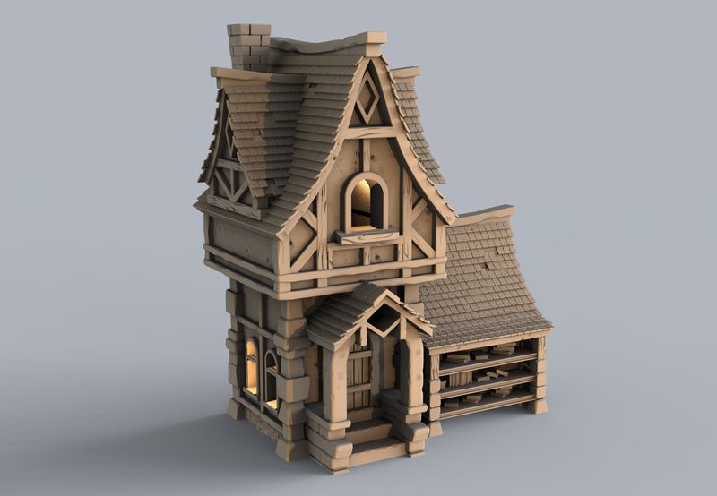 Medieval Library , stl file For Fantasy and Medieval