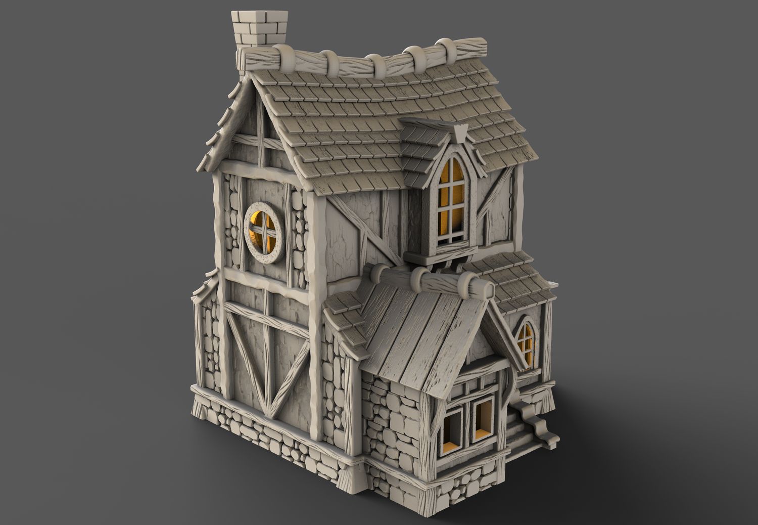 Medieval House part 3 no 2 , stl file For Fantasy and Medieval