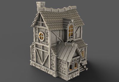 Medieval House part 3 no 2 , stl file For Fantasy and Medieval Medieval House part 3 no 2 , stl file For Fantasy and Medieval
