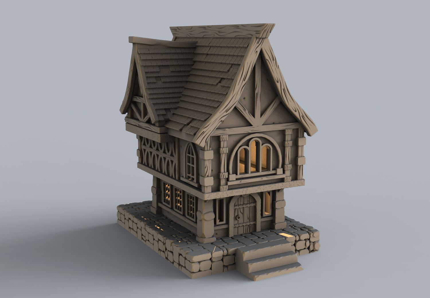 Medieval Small residential House , stl file For Fantasy and Medieval