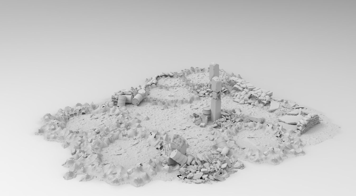 Bomb Craters , stl file WW2, Modern Warfare , Apocalypse