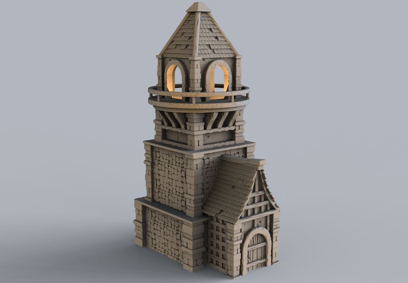 Medieval Watchtower , stl file For Fantasy and Medieval