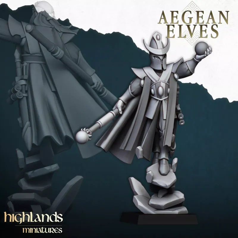 Aegean Elves Mage 2 - Highlands Miniatures - Aegean Elves