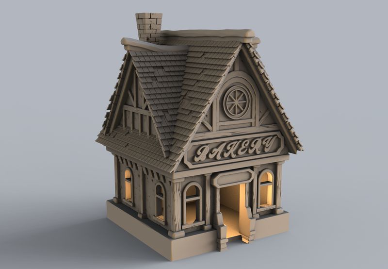 Medieval Bakery , stl file For Fantasy and Medieval