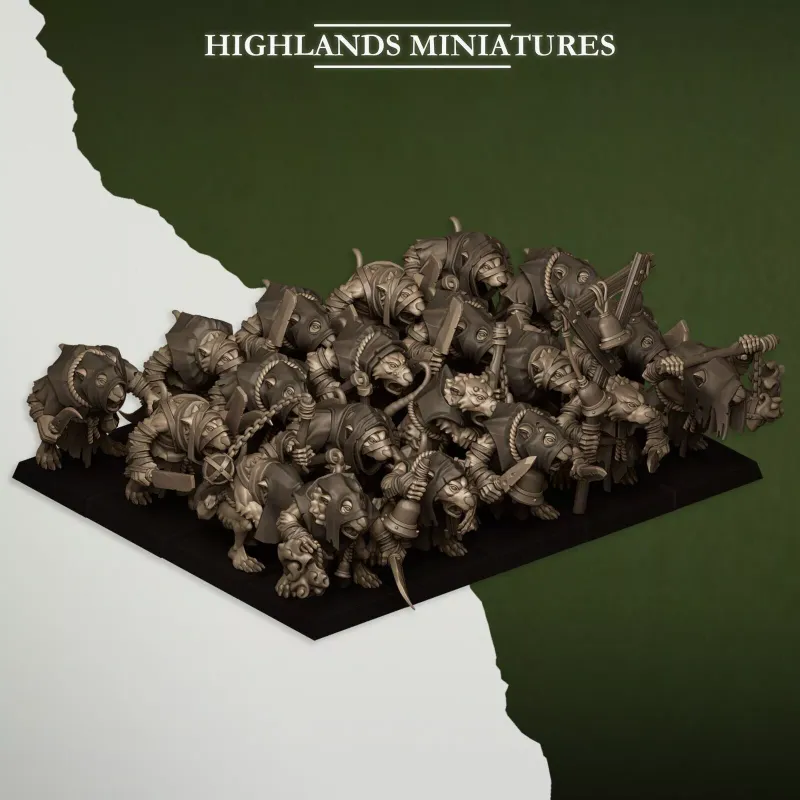 Sewer Vermin - Vermin Acolytes - Highlands miniatures - WHFB and other Fantasy systems