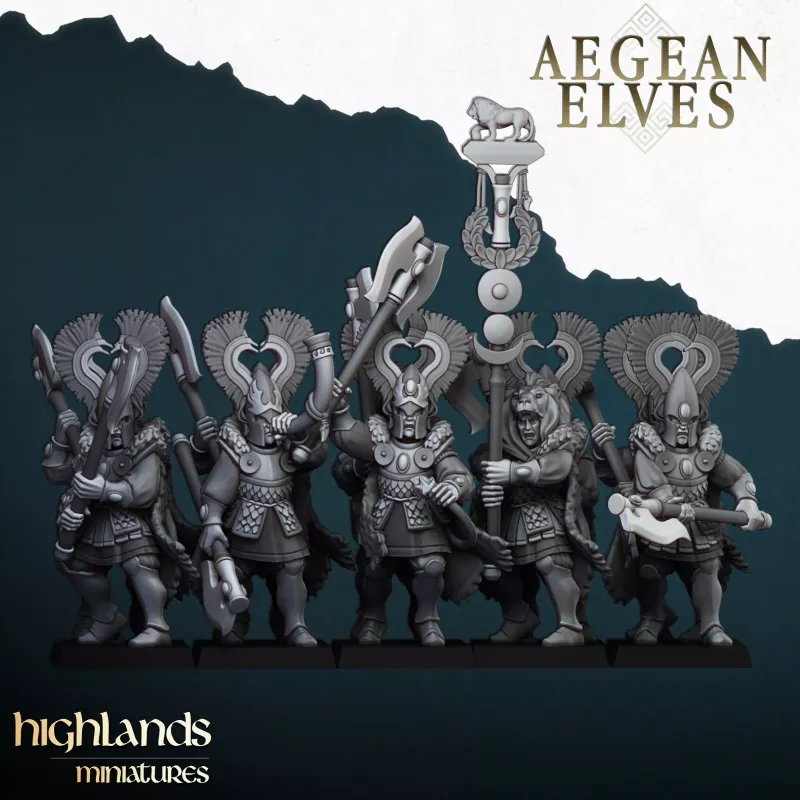 Aegean Elves Numean Lions - Highlands miniatures - WHFB and other Fantasy systems