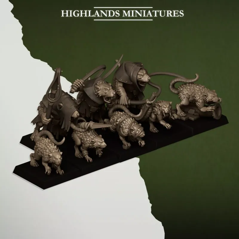 Sewer Vermin - Rats & Rat Master - Highlands Miniatures - Sewer Vermin
