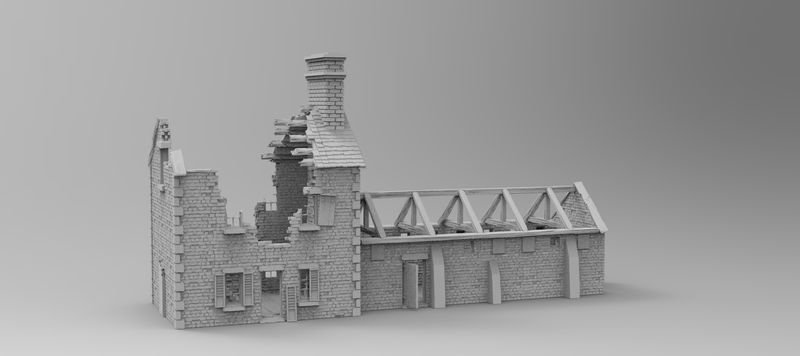 Ruined Farm 1 , stl file WW2, Modern Warfare