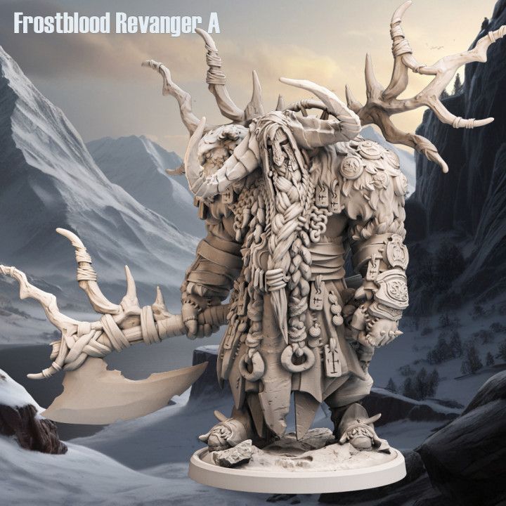 Frostblood Ravager A - Frost Tribe - Frost Tribe - D&D or Wargaming Miniature