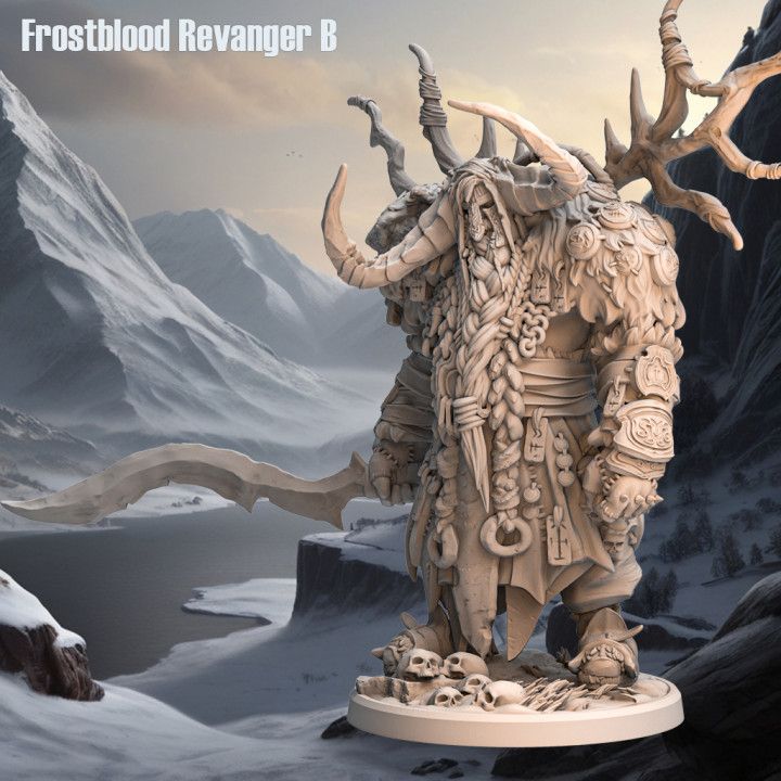 Frostblood Ravager B - Frost Tribe - Frost Tribe - D&D or Wargaming Miniature