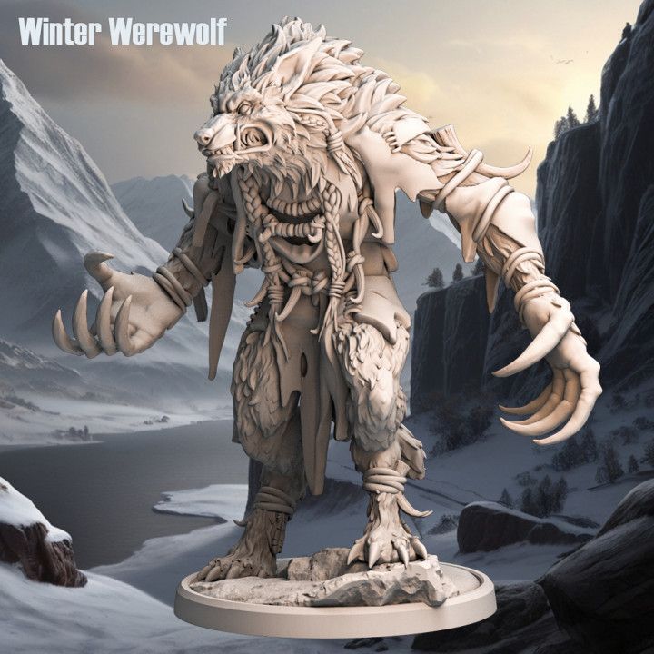 Winter Werewolf - Frost Tribe - D&D or Wargaming Miniature