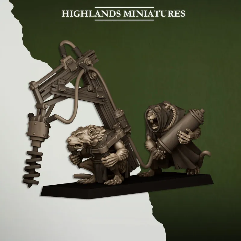 Vermin Heavy Drill Team - Highlands Miniatures - Sewer Vermin