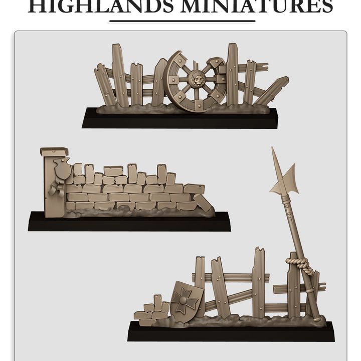 Sunland Barricades x 3 - Highlands Miniatures - Sunland - The Empire of the Sun