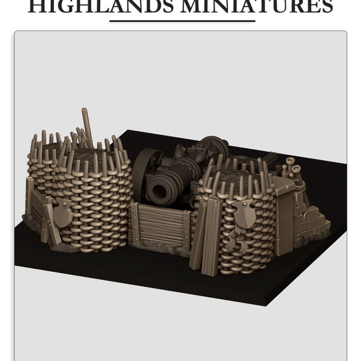 Artillery Barricade [no cannon] - Highlands Miniatures - Sunland - The Empire of the Sun