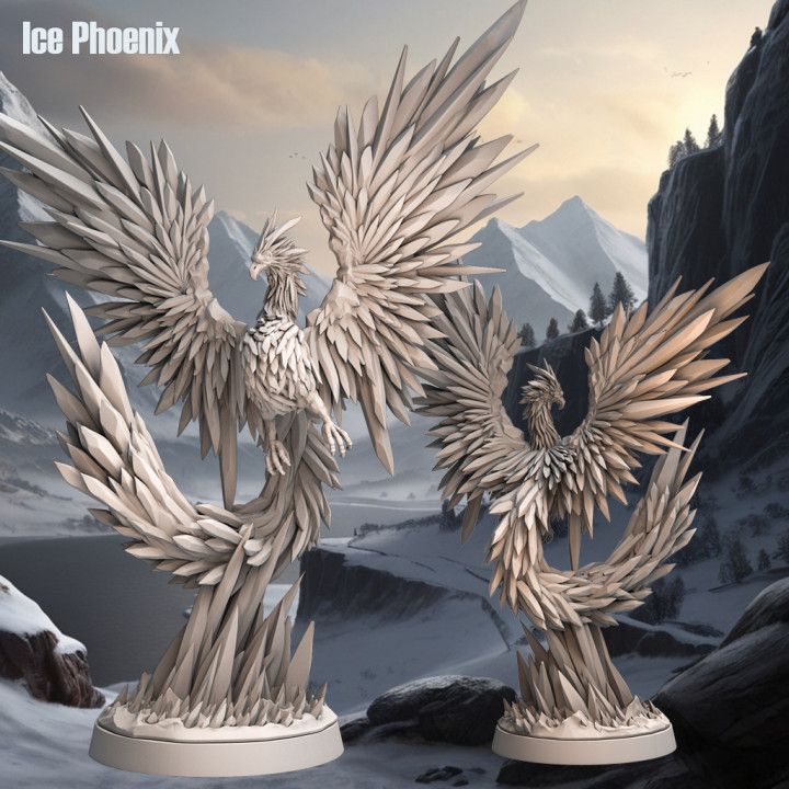 Ice Phoenix - Frost Tribe - Frost Tribe - D&D or Wargaming Miniature