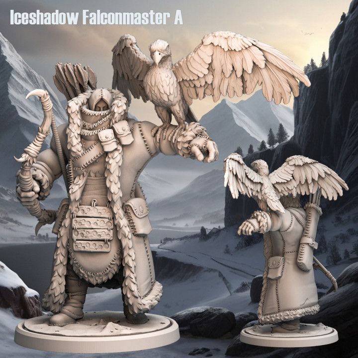 Iceshadow Falconmaster A - Frost Tribe - D&D or Wargaming Miniature