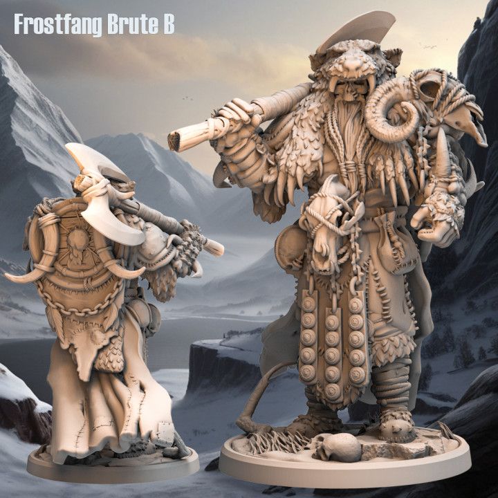 Frostfang Brute B - Frost Tribe - D&D or Wargaming Miniature