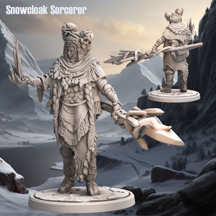 Snowcloak Sorcerer - Frost Tribe - D&D or Wargaming Miniature