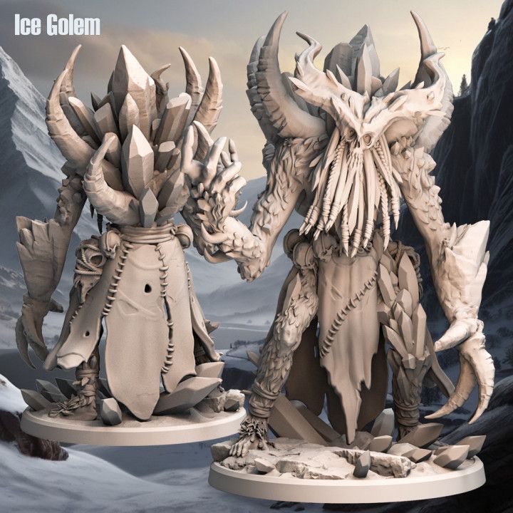 Ice Golem - Frost Tribe - D&D or Wargaming Miniature
