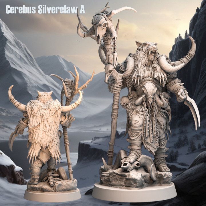 Cerebus Silverclaw A - Frost Tribe - D&D or Wargaming Miniature