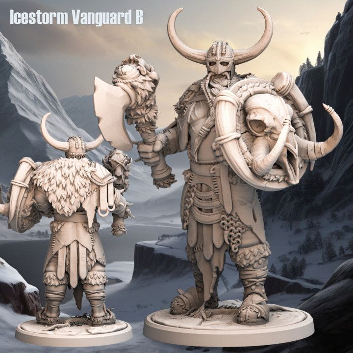 Icestorm Vanguard B - Frost Tribe - D&D or Wargaming Miniature