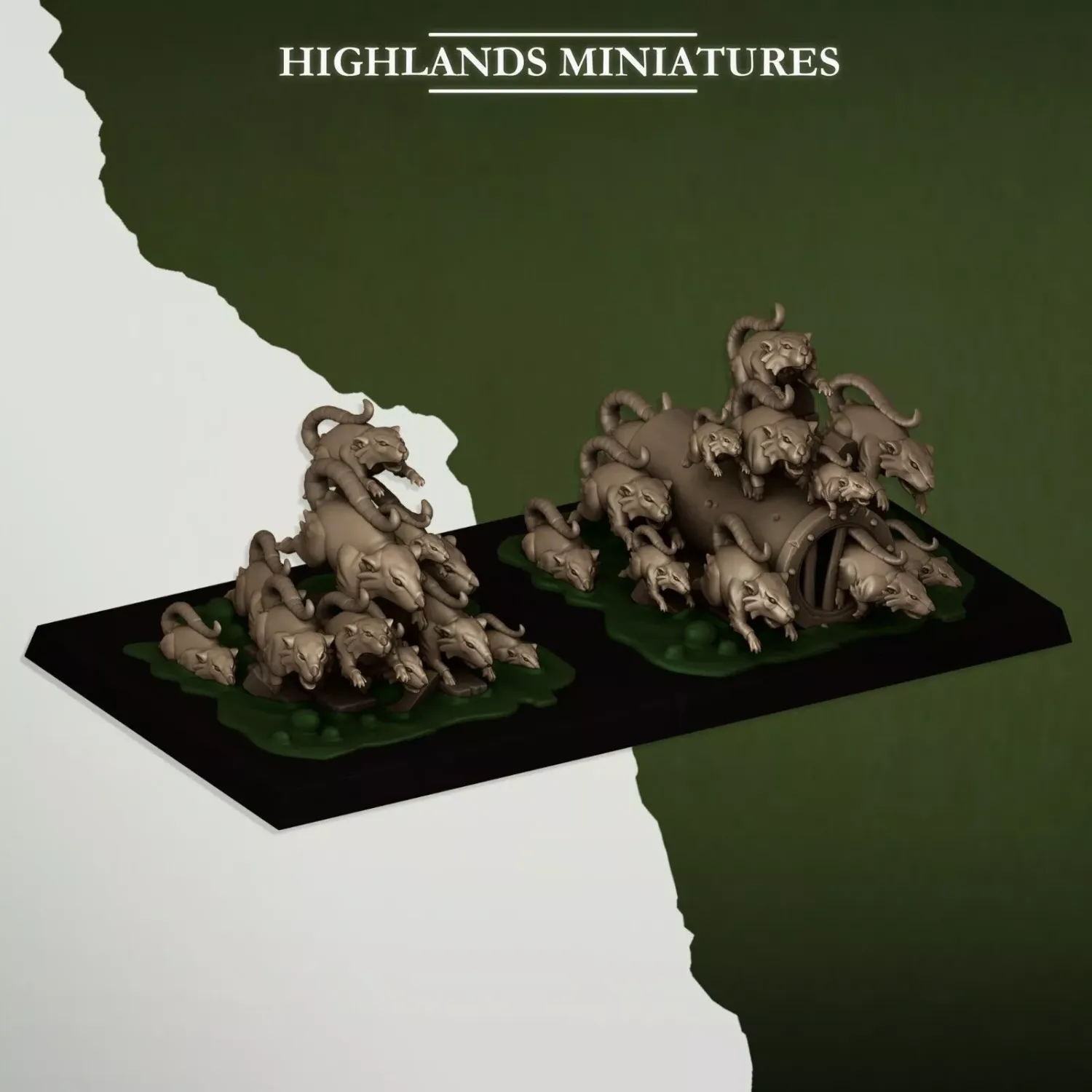 Sewer Vermin - Rat Swarm - Highlands Miniatures - Sewer Vermin