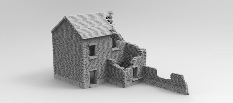 Ruined Farm 2 , stl file WW2, Modern Warfare