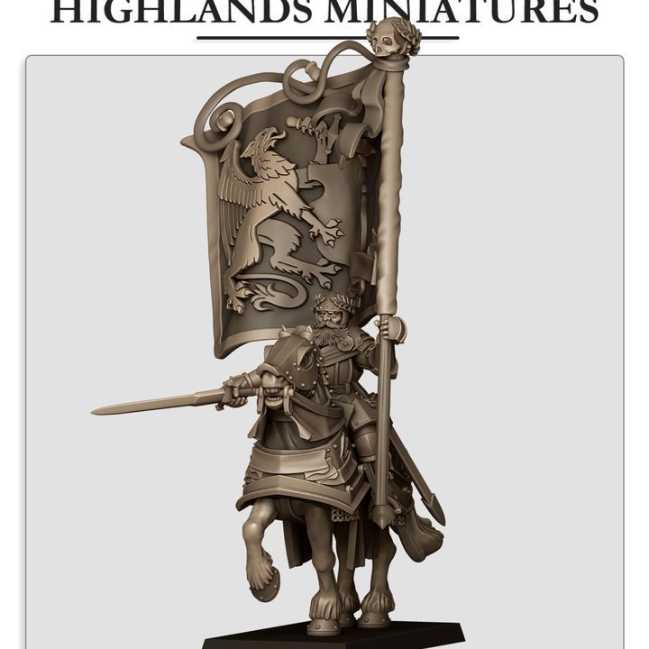Sunland Battle Standard Bearer mounted - Highlands Miniatures - Sunland - The Empire of the Sun