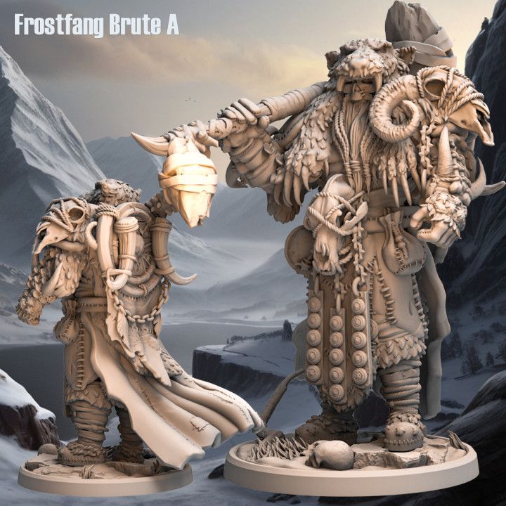 Frostfang Brute A - Frost Tribe - D&D or Wargaming Miniature