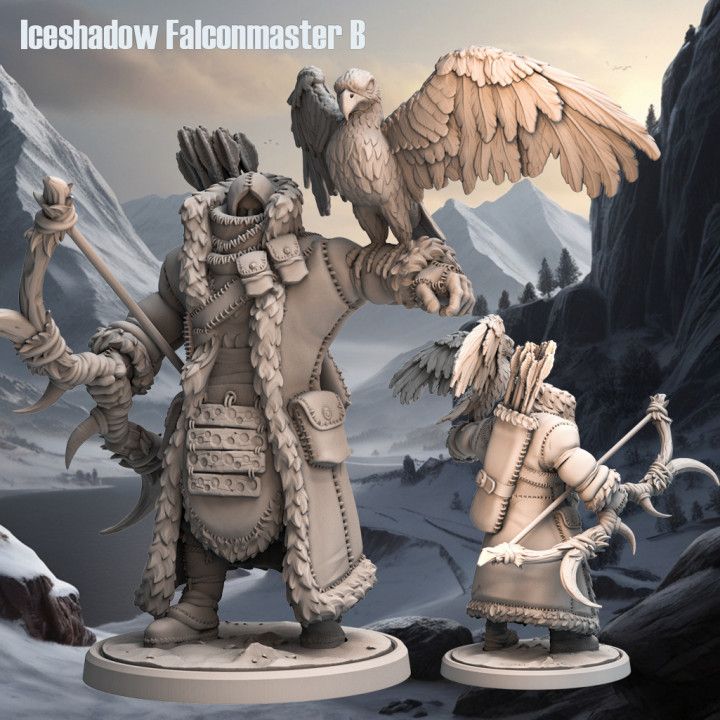 Iceshadow Falconmaster B - Frost Tribe - D&D or Wargaming Miniature