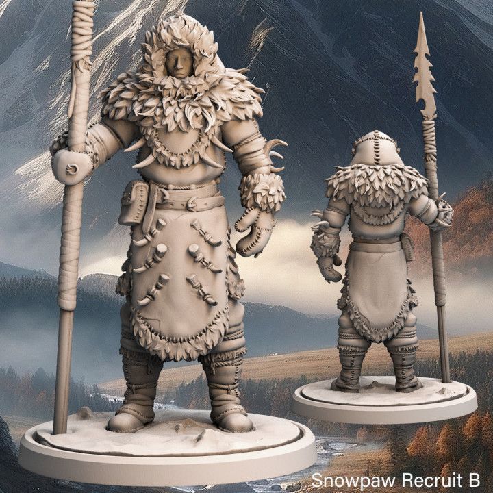 Snowpaw Recruit - Frost Tribe - D&D or Wargaming Miniature