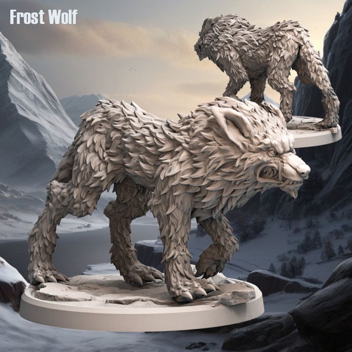 Frost Wolf - Frost Tribe - D&D or Wargaming Miniature