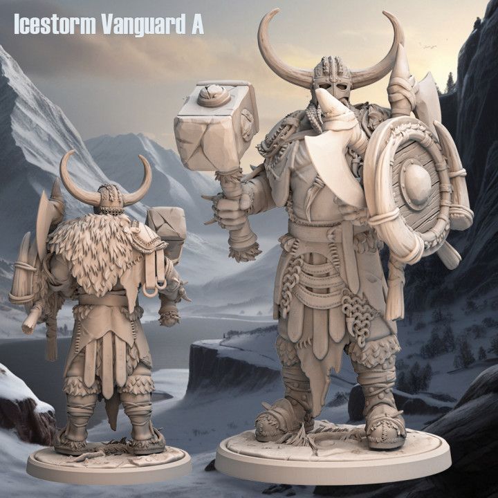 Icestorm Vanguard A - Frost Tribe - D&D or Wargaming Miniature