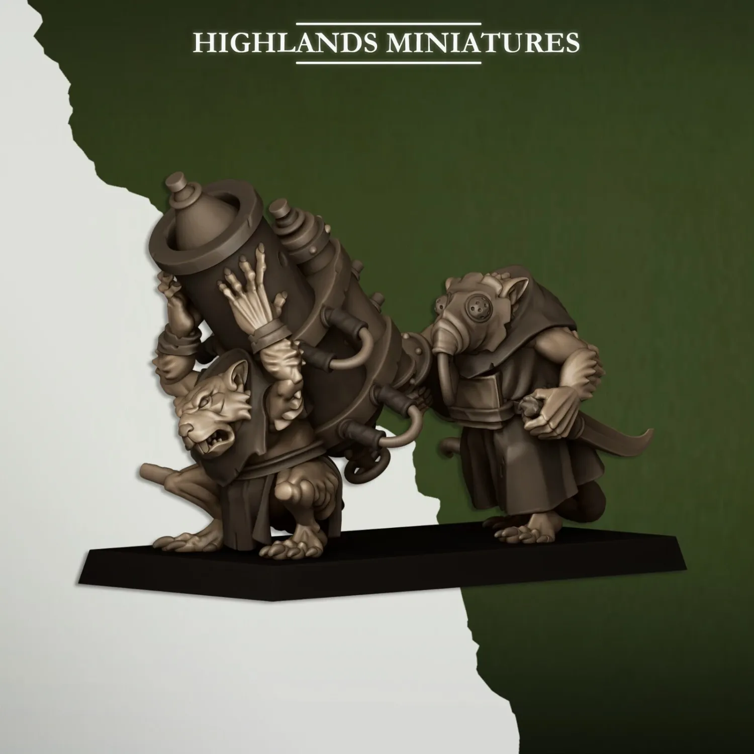 Vermin Mortar Team - Highlands Miniatures - Sewer Vermin