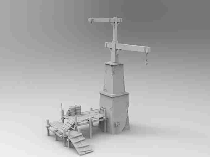 DOCK UNLOADER , stl file Fantasy and Medieval