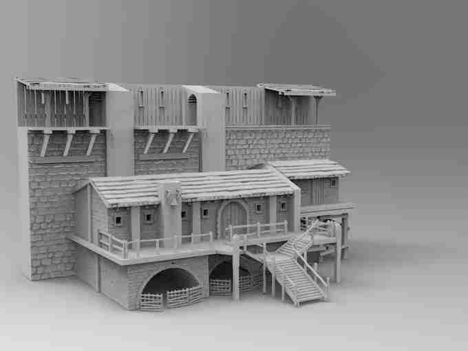 INNER WALL SET 2 , stl file Fantasy and Medieval