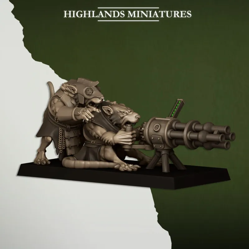 Vermin Gatling Gun Team - Highlands Miniatures - Sewer Vermin
