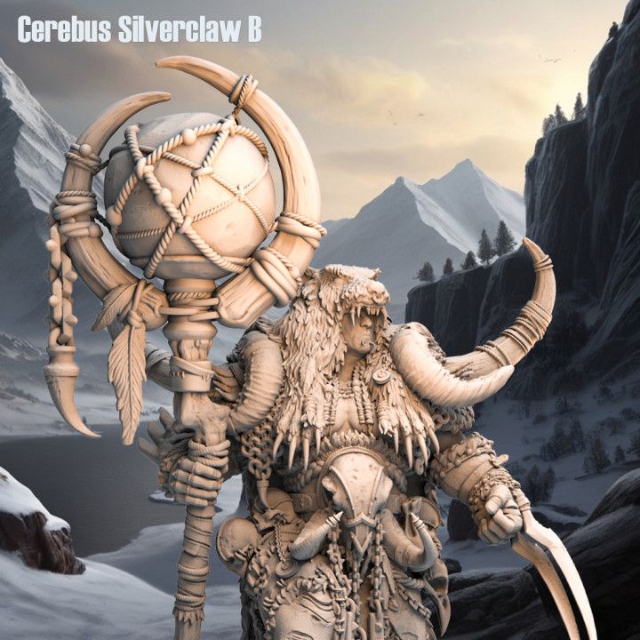Cerebus Silverclaw B - Frost Tribe - D&D or Wargaming Miniature