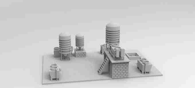 MODULAR ROOFTOP BUILDER , stl file modern / apocalypse