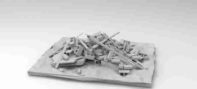 RUBBLE PILES , stl file modern / apocalypse