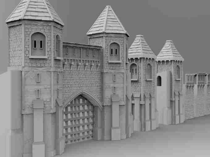 MODULAR CASTLE WALLS , stl file Fantasy and Medieval
