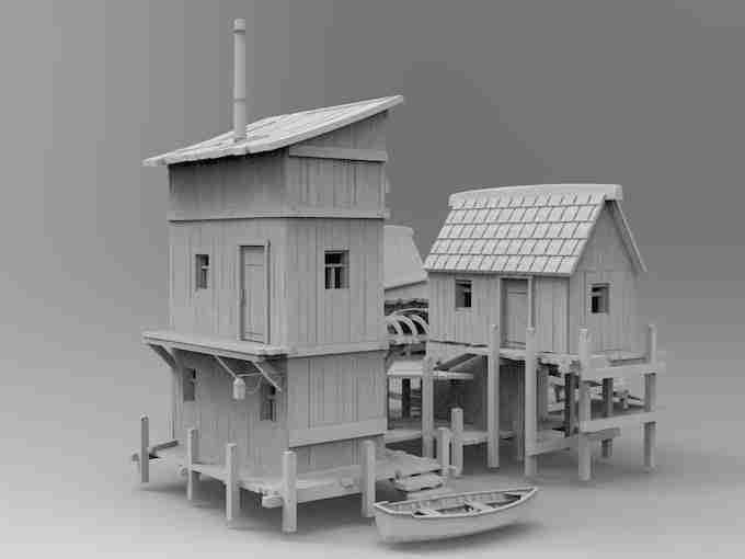 BOATYARD , stl file Fantasy and Medieval