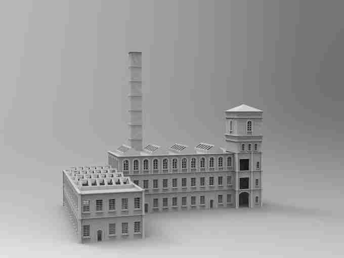 L FACTORY BLOCK and Damaged Version , stl file WW2, Modern Warfare , Apocalypse