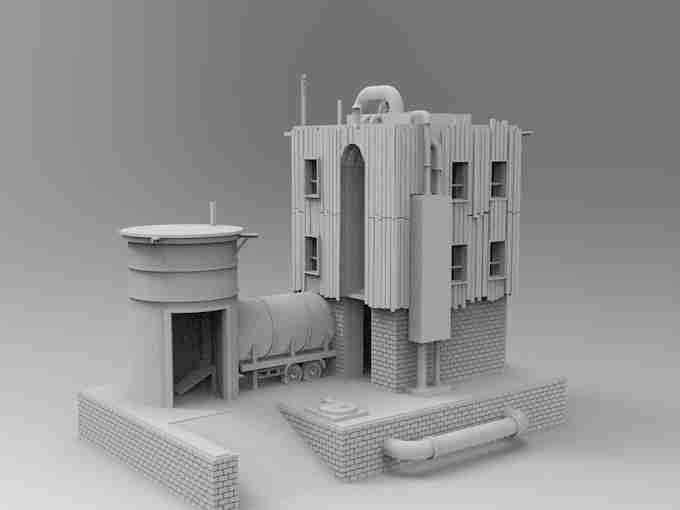 POWER PLANT and Damaged Version , stl file WW2, Modern Warfare , Apocalypse