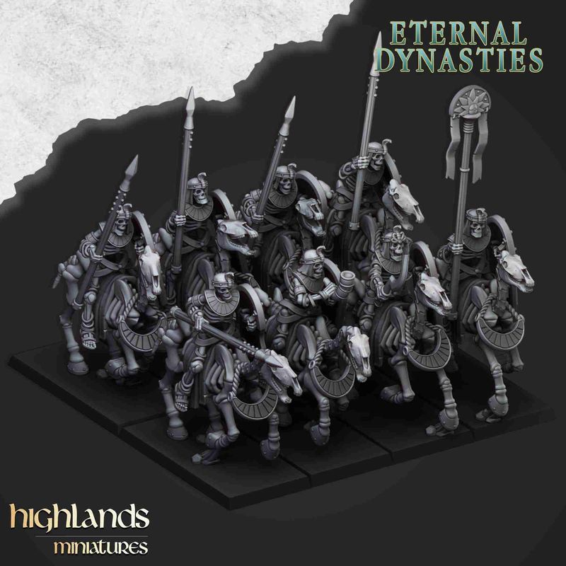 Eternal Dynasties Skeleton Riders with Spears - WHFB and other Fantasy systems